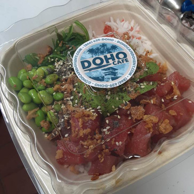 Packaged meal at Doho Cafe