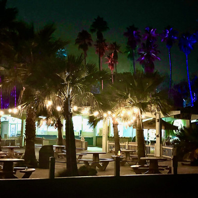 Lights at night at Doho Cafe