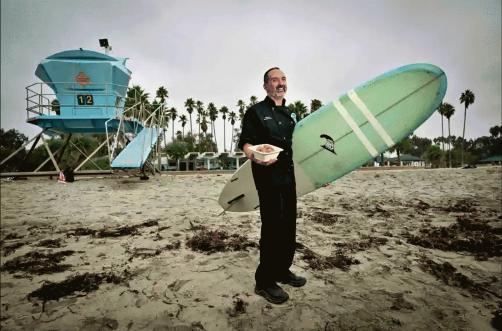Local surfer and Executive Chef Mike Lutz